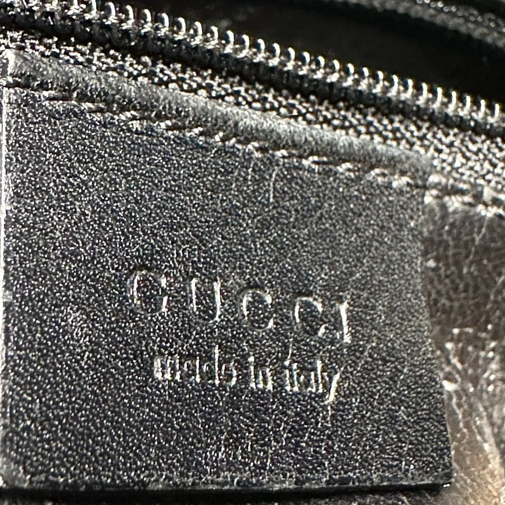 Gucci Black Calf Leather Shoulder Bag with Bamboo Handle + COA - Picture 15 of 16